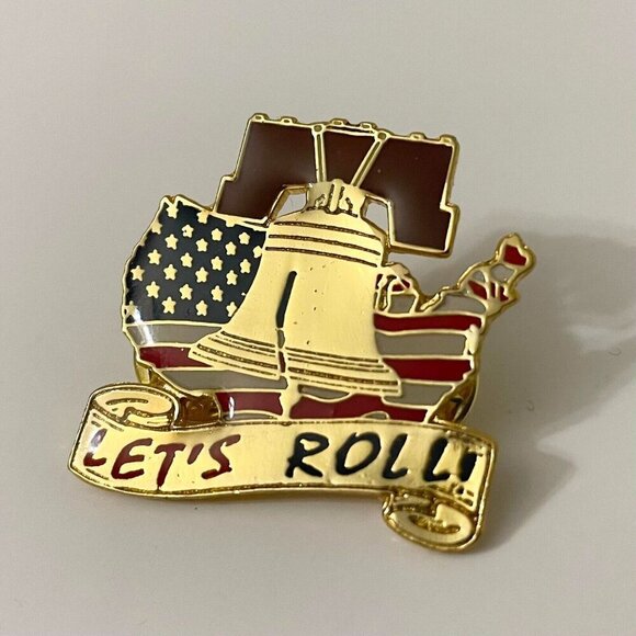 Lets Roll Liberty Bell Pin Pinback - Picture 2 of 7